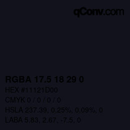 Farbcode: RGBA 17.5 18 29 0 | qconv.com