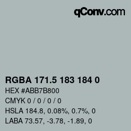 颜色代码: RGBA 171.5 183 184 0 | qconv.com