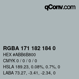 颜色代码: RGBA 171 182 184 0 | qconv.com