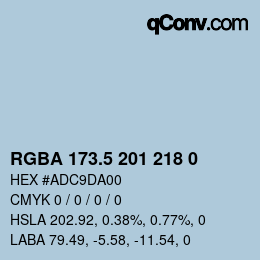 Color code: RGBA 173.5 201 218 0 | qconv.com
