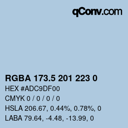Color code: RGBA 173.5 201 223 0 | qconv.com