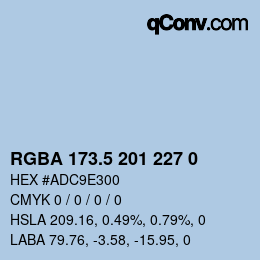 Color code: RGBA 173.5 201 227 0 | qconv.com