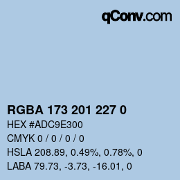 Color code: RGBA 173 201 227 0 | qconv.com