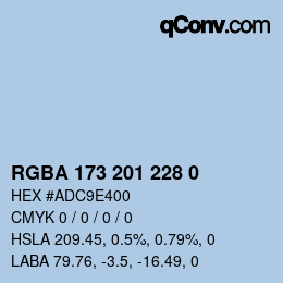 Color code: RGBA 173 201 228 0 | qconv.com