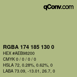 Color code: RGBA 174 185 130 0 | qconv.com