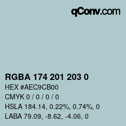 Color code: RGBA 174 201 203 0 | qconv.com