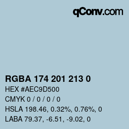 カラーコード: RGBA 174 201 213 0 | qconv.com