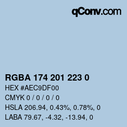 カラーコード: RGBA 174 201 223 0 | qconv.com