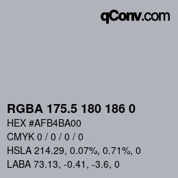 Color code: RGBA 175.5 180 186 0 | qconv.com