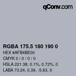 Color code: RGBA 175.5 180 190 0 | qconv.com