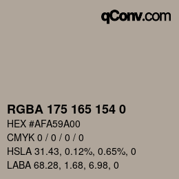Código de color: RGBA 175 165 154 0 | qconv.com