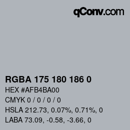 Color code: RGBA 175 180 186 0 | qconv.com