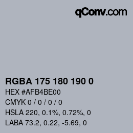 颜色代码: RGBA 175 180 190 0 | qconv.com