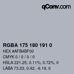 Código de color: RGBA 175 180 191 0 | qconv.com