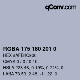 Color code: RGBA 175 180 201 0 | qconv.com