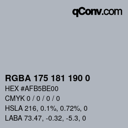 Farbcode: RGBA 175 181 190 0 | qconv.com