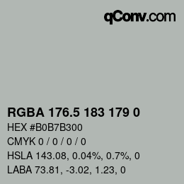 Código de color: RGBA 176.5 183 179 0 | qconv.com