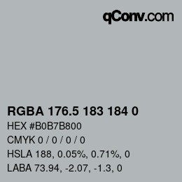 Color code: RGBA 176.5 183 184 0 | qconv.com