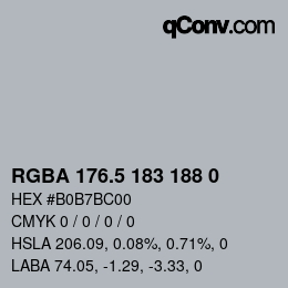 Color code: RGBA 176.5 183 188 0 | qconv.com