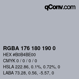 Color code: RGBA 176 180 190 0 | qconv.com