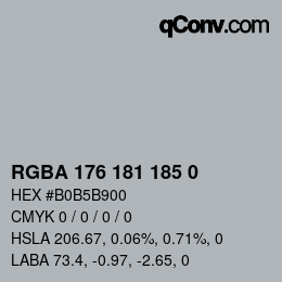 Código de color: RGBA 176 181 185 0 | qconv.com