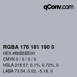 Color code: RGBA 176 181 190 0 | qconv.com