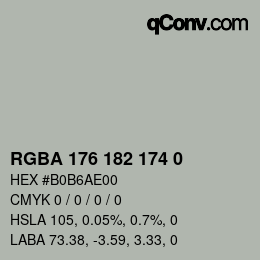 Color code: RGBA 176 182 174 0 | qconv.com