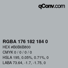 Color code: RGBA 176 182 184 0 | qconv.com