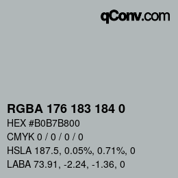 Color code: RGBA 176 183 184 0 | qconv.com