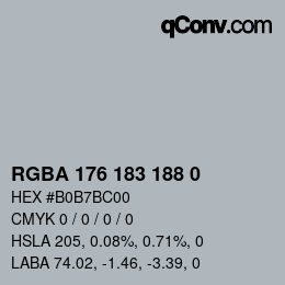 Code couleur: RGBA 176 183 188 0 | qconv.com