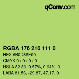Farbcode: RGBA 176 216 111 0 | qconv.com