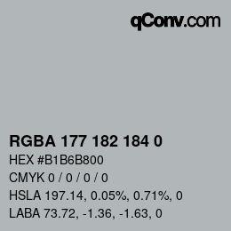Color code: RGBA 177 182 184 0 | qconv.com