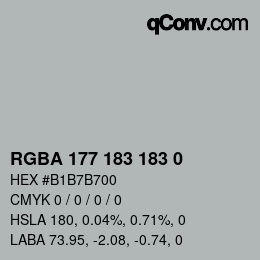 カラーコード: RGBA 177 183 183 0 | qconv.com