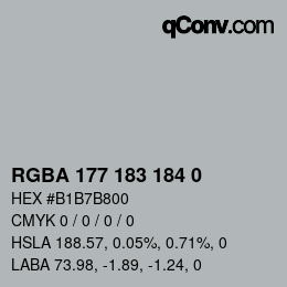 Color code: RGBA 177 183 184 0 | qconv.com