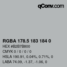 Color code: RGBA 178.5 183 184 0 | qconv.com