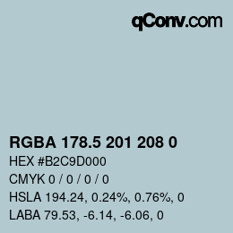 カラーコード: RGBA 178.5 201 208 0 | qconv.com