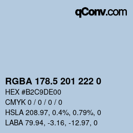カラーコード: RGBA 178.5 201 222 0 | qconv.com
