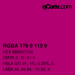 Farbcode: RGBA 178 0 113 0 | qconv.com