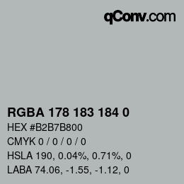 Color code: RGBA 178 183 184 0 | qconv.com