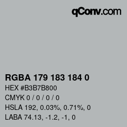 Color code: RGBA 179 183 184 0 | qconv.com