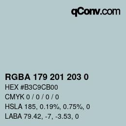 颜色代码: RGBA 179 201 203 0 | qconv.com