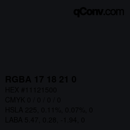 Color code: RGBA 17 18 21 0 | qconv.com