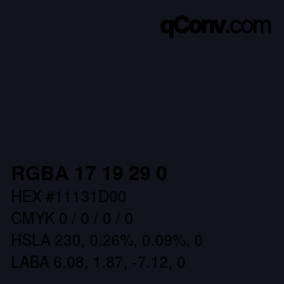 Color code: RGBA 17 19 29 0 | qconv.com