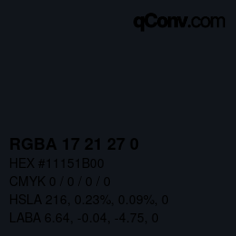 Color code: RGBA 17 21 27 0 | qconv.com