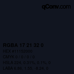 Farbcode: RGBA 17 21 32 0 | qconv.com