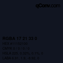Color code: RGBA 17 21 33 0 | qconv.com