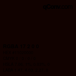 Color code: RGBA 17 2 0 0 | qconv.com