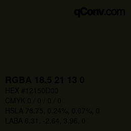 Farbcode: RGBA 18.5 21 13 0 | qconv.com