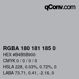 Color code: RGBA 180 181 185 0 | qconv.com