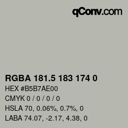 カラーコード: RGBA 181.5 183 174 0 | qconv.com